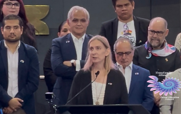 Juliette Greenham celebrating a historic moment at Ring the Bell for LGBTIQ+ Equality 2026