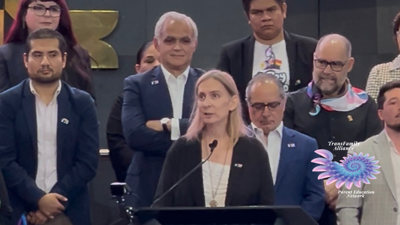Juliette Greenham celebrating a historic moment at Ring the Bell for LGBTIQ+ Equality 2026